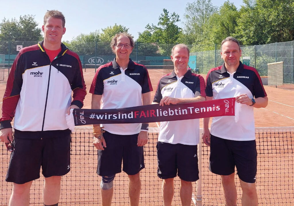 Die Meisterschaft der Herren 40 von links nach rechts: Christoph Hagedorn, Markus Meyer-Spiess, Eilert Rieks und Andreas Arndt, es fehlt Thomas Bode.