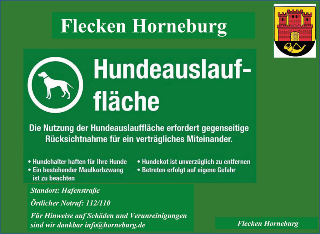 Schild Hundeauslauffläche