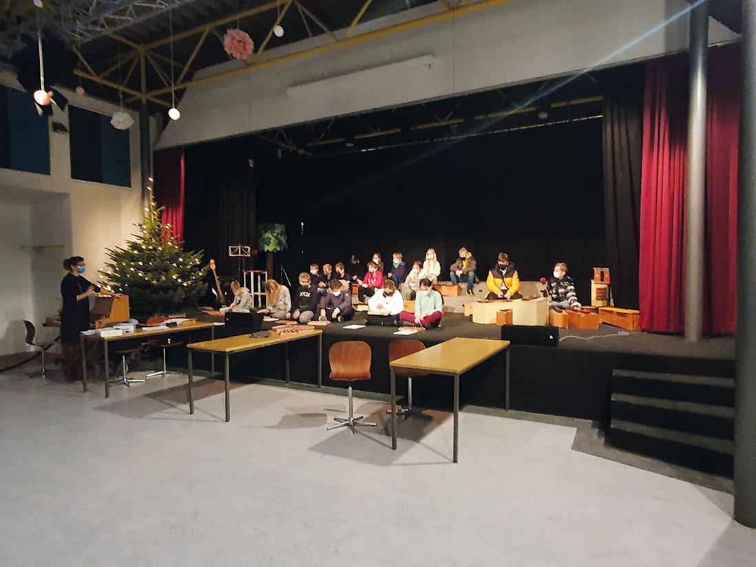 Proben für das Konzert mit Frau Chehade.